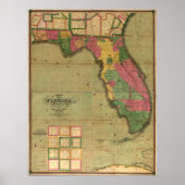 1829 Map of Florida Poster (Voorkant)