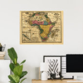 1839 Kaart van Afrika Poster (Thuiskantoor)