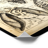  1844 Anatomie van het menselijk hart Afdrukken Poster (Hoek)