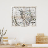 1846 Texas Map Poster (Keuken)