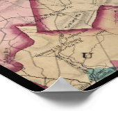 1847 Chester County PA Kaart Schuylkill River Poster (Hoek)