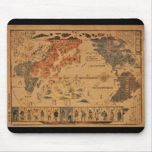1850 Bankoku jinbutsu no zu Mensen uit veel landen Muismat
