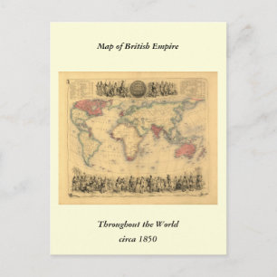 1850's kaart van Brits Imperium over de hele