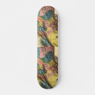 1851 California Gold Region State Map Skateboard