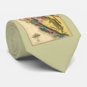  1851 California Gold Region State Map Stropdas (Opgerold)