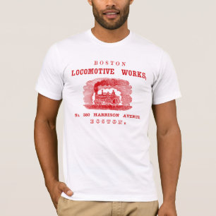 1852 Boston Locomotive Works, rood T-shirt
