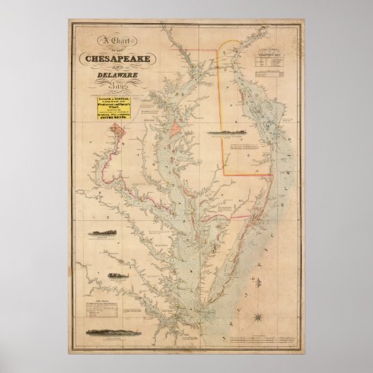 1852 Tableau des baies de Chesapeake et de Delawar (Devant)