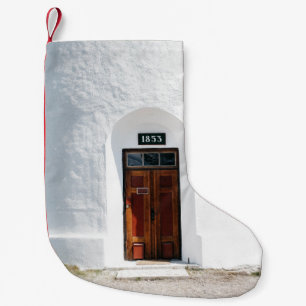 1852 WOODEN DEUR OP DAG GESLOTEN KLEINE KERSTSOK