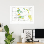 1853 Carte de San Francisco - Poster (Bureau à domicile)