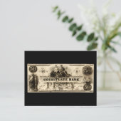 1853 Cochituate 50 dollar biljet Briefkaart (Staand voorkant)