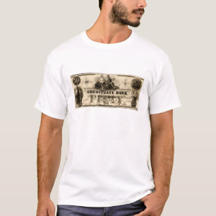 1853 Cochituate 50 dollar biljet T-shirt