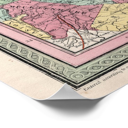 1853 North Carolina, Map,  Poster (Hoek)