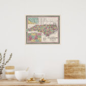 1853 North Carolina, Map,  Poster (Keuken)