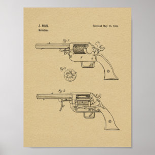 1854 Pistool Kunsttekentekening  Poster