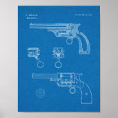 1854 Pistool Revolver Patent Art Drawing Print (Voorkant)