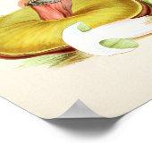 1855 paddenstoelen met bruin geel kunstwerk poster (Hoek)