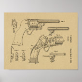 1855 Pistool Revolver Patent Art Drawing Print (Voorkant)