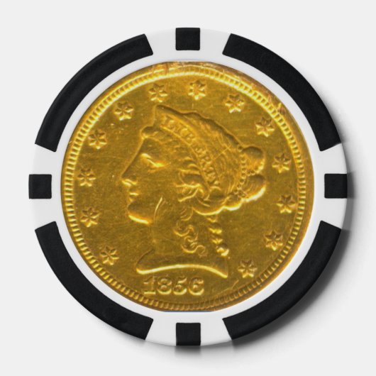 1856 gouden munt poker chip (Voorkant)