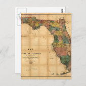 1856 Kaart van de staat Florida door Columbus Drew (Voorkant / Achterkant)