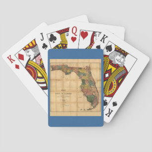 1856 Kaart van de staat Florida door Columbus Drew