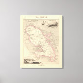 1858 Kaart van het departement Martinique, Poster Canvas Afdruk (Voorkant)