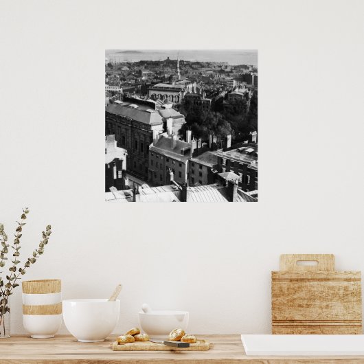 1859: Een uitzicht van Boston die naar het zuiden Poster (Keuken)