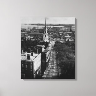 1859: Een uitzicht van Boston uit het State House Canvas Afdruk
