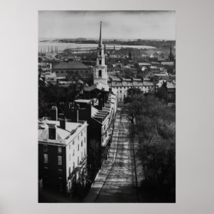 1859: Een uitzicht van Boston uit het State House Poster