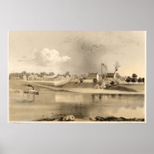 1859 Fort Smith Arkansas Lithograaf Poster (Voorkant)