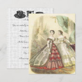 1860-jarige vrouwen V2 Tea Party Kaart (Voorkant / Achterkant)