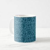 1860s Floral, Peacock Blue Coffee Mug (Devant gauche)