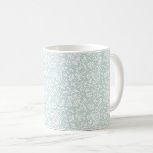 1860s Floral, verre de mer Green Coffee Mug (Devant droit)