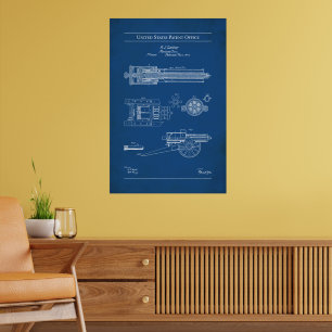 1862 US Patent 36836 - Gatling Pistool Poster