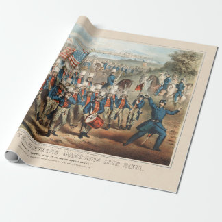  1862 Yankee-vrijwilligers die in Dixie marcheren Cadeaupapier
