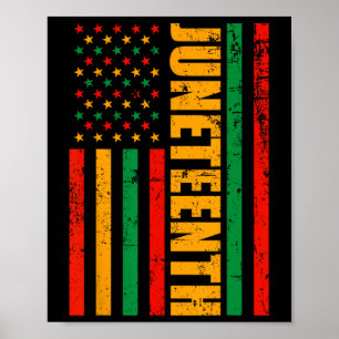 1865 Juneteenth Amerikaanse vlag Afrikaanse zwarte Poster