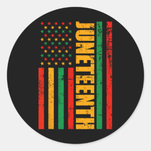 1865 Juneteenth Amerikaanse vlag Afrikaanse zwarte Ronde Sticker