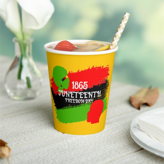 1865 Juneteenth Freedom Day Flag Viering Papieren Bekers (Insitu)