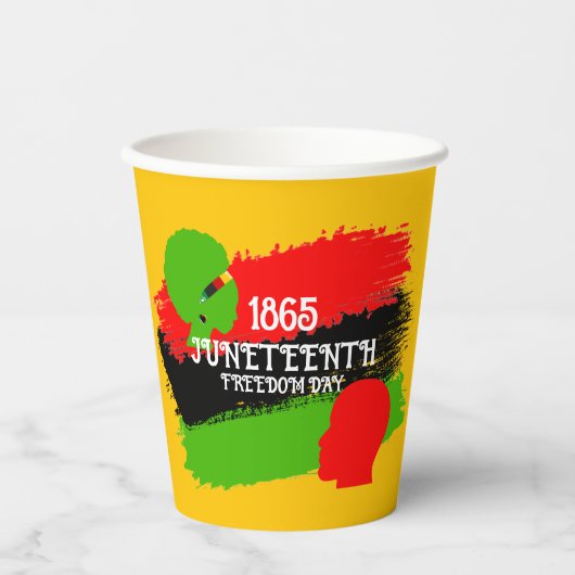 1865 Juneteenth Freedom Day Flag Viering Papieren Bekers (Voorkant)