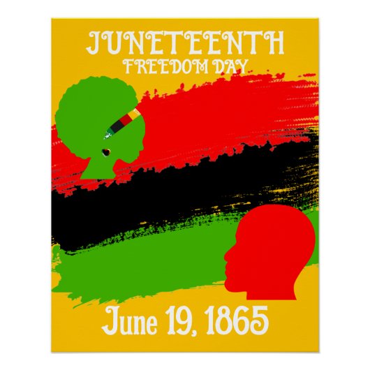 1865 Juneteenth Freedom Day Flag Viering Perfect Poster (Voorkant)