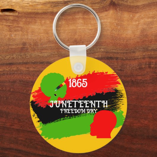 1865 Juneteenth Freedom Day Flag Viering Sleutelhanger (Voorkant)