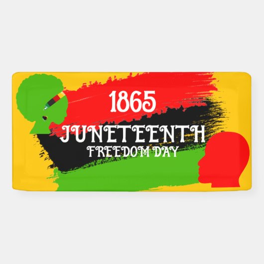 1865 Juneteenth Freedom Day Flag Viering Spandoek (Horizontaal)
