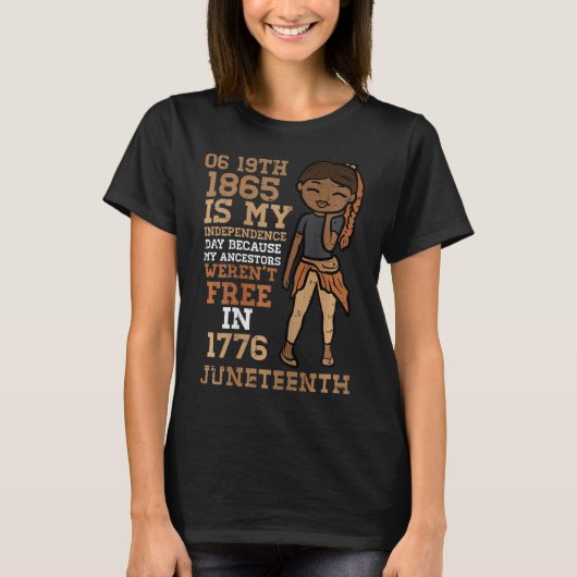 1865 Mijn Onafhankelijkheidsdag Juneteenth Black G T-shirt (Voorkant)