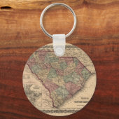 1865 South Carolina Map Sleutelhanger (Voorkant)