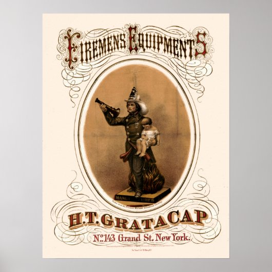1868 Firemens-apparatuur Poster (Voorkant)