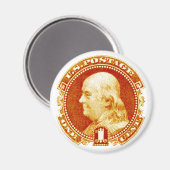 1869 Benjamin Franklin Stamp Magneet (Voorkant / Achterkant)
