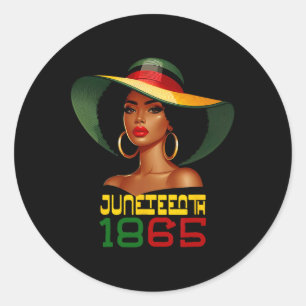 186 Juneteenth Vrouwen vieren Black Freedom Day Ronde Sticker
