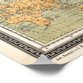 1870 Baur en Bromme Wereldkaart Mercator Projectio Poster (Hoek)