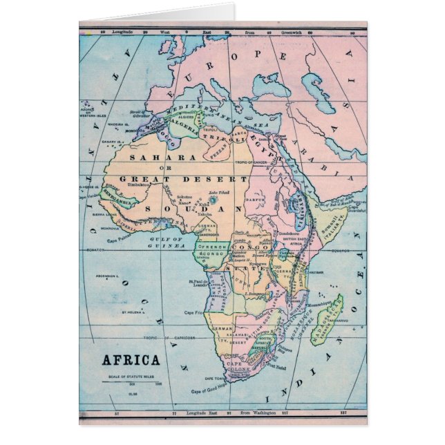 1870 cartes vintages de l'Afrique (Devant)