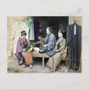 1870 Fabric Dealer van Japan Briefkaart
