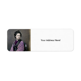 1870 Mooie Japanse vrouw Etiket